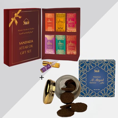 Attar Oil Set | 6 Assorted Sandalwood Perfume Oils, Ideal for Gifting