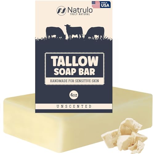 Beef Tallow Soap Bar | All Natural, Unscented, Moisturizing for Face & Body