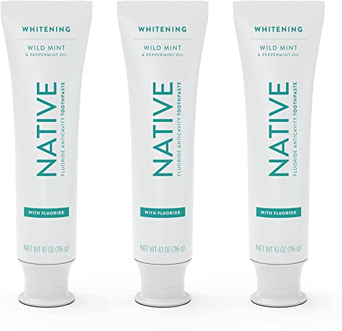 Toothpaste | Naturally-Derived Cleaners, 4.1 oz, Wild Mint with Fluoride, 3 Count