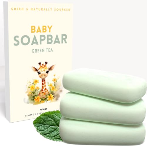 Baby Soap Bar | Hypoallergenic, Green Tea, 3 Pack