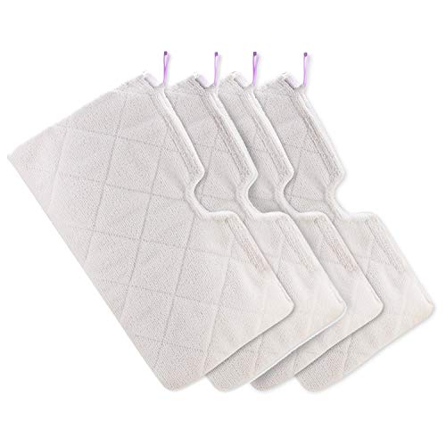 Steam Mop Replacement Pads | 4 Pack, Machine Washable, Microfiber