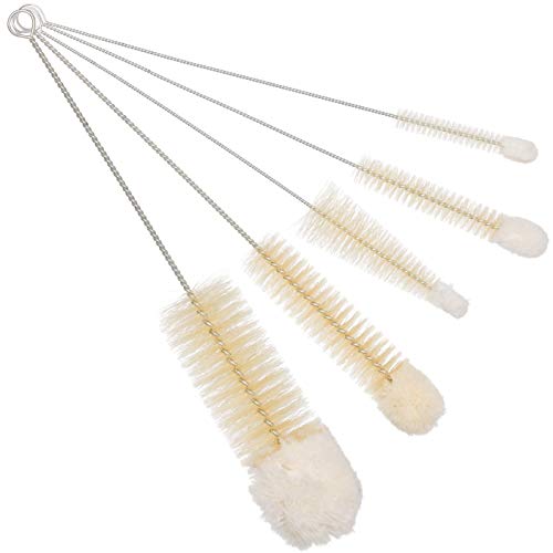 Bottle Cleaning Brush Set | 5 Pack, Various Sizes, Wire Handles