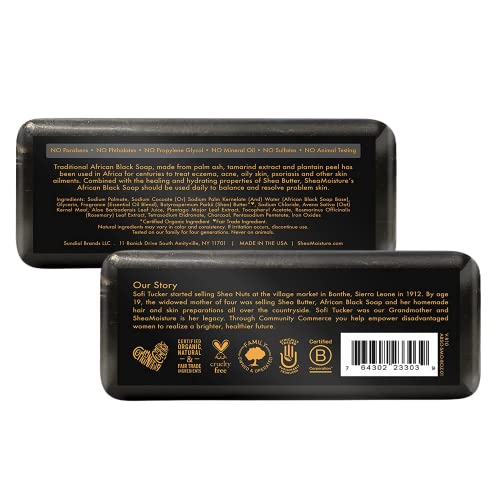 Shea Moisture African Black Soap With Shea Butter 8 oz (Pack of 6)