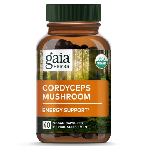 Mushroom Supplement | Energy Support, 40 Vegan Liquid Phyto-Capsules