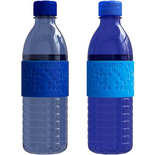 Reusable Water Bottle | Set of 2, 16.9 oz, BPA-Free, Leak-Proof, Dishwasher Safe, Non-Slip Sleeve