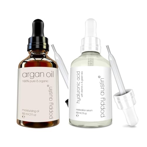 Face Serum | Argan Oil, 2 oz.  
Hyaluronic Acid Serum | Hydrating Formula, 2 oz.