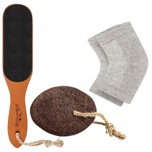 Foot Care Set | Foot File, Pumice Stone, Moisturizing Heel Sleeves