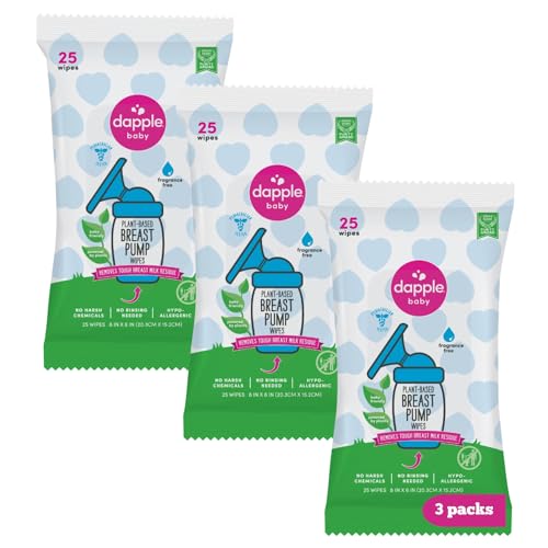 Breast Pump Wipes | 25 Count, Fragrance Free, Plant Based, Hypoallergenic