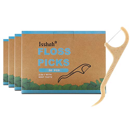 Dental Floss Picks | 200 Count, PETA Approved, BPA Free, Vegan, Eco Friendly