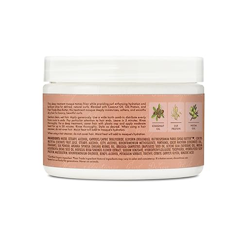 SheaMoisture Hair Mask Coconut & Hibiscus for Dry Curls Hair Mask with Shea Butter 11.5 oz