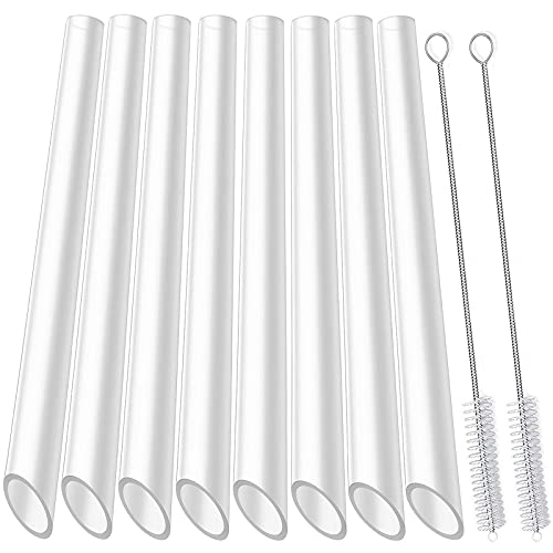 Drinking Straws | Jumbo Size, Pack of 8, Includes Cleaning Brushes