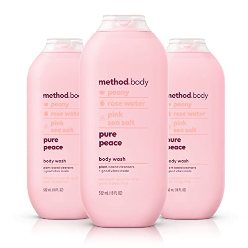 Body Wash | Pure Peace, Paraben and Phthalate Free, 18 oz, Pack of 3, Detoxifying