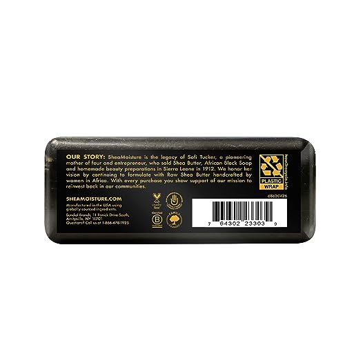 SheaMoisture Bar Soap African Black Soap for Troubled Skin Cleanser with Shea Butter 8 oz