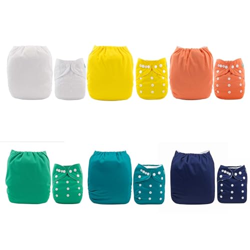 Baby Cloth Diapers | One Size Adjustable, 18 Pack, Includes 6 Diapers & 12 Inserts