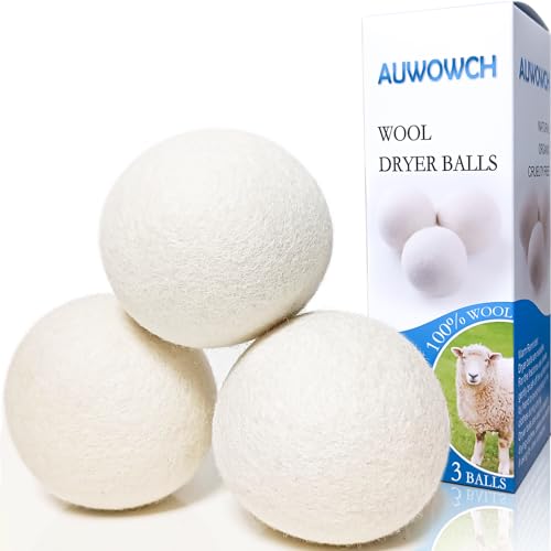 Wool Dryer Balls | 3 Count, XL Size, Reusable Natural Fabric Softener