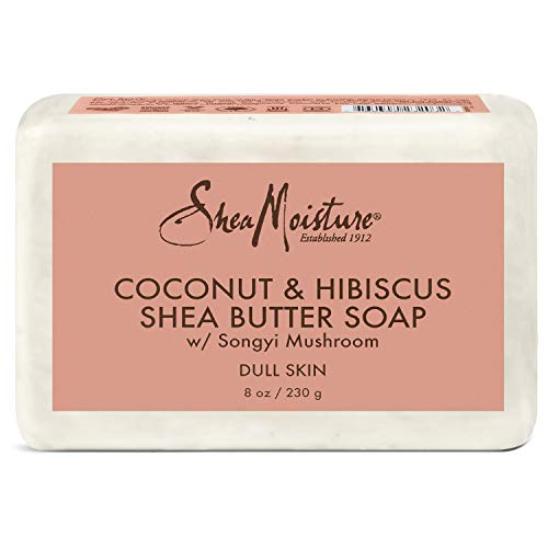 Sheamoisture Bar Soap for Dull, Dry Skin Coconut and Hibiscus Sulfate Free Soap Bar 8 oz