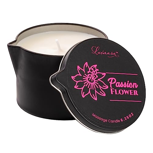 Massage Candle | Natural Soy Wax, Passion Flower Scent, 6.35 oz