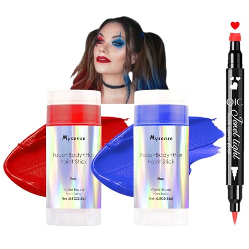 Body Paint Kit | Red & Blue, Water-Based, Washable, Non-Toxic