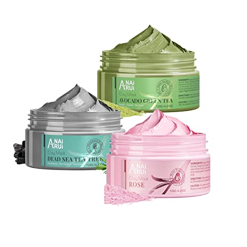 Clay Mask Set | Pink, Dead Sea Mud, Avocado - Pore Cleanse, Moisturizing, Radiance