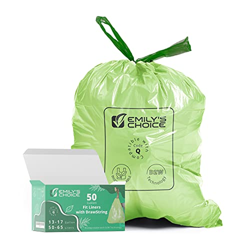 Trash Bags | Biodegradable, 50 Count, Fits Simplehuman Code Q Bins, 50-65L