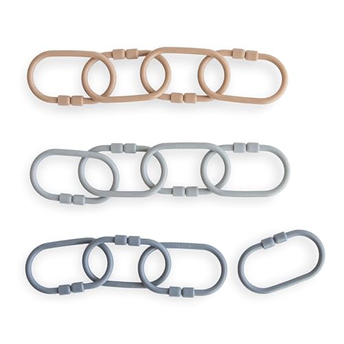 Baby Chain Link Rings Toy | 12 Count, Multiuse for Car Seat and Stroller