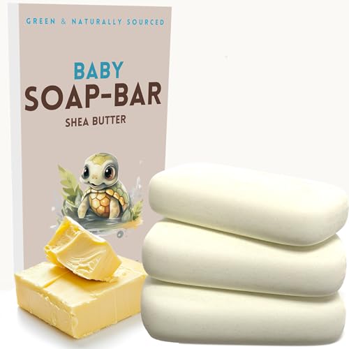 Baby Soap Bar | Hypoallergenic, Shea Butter, 3 Pack