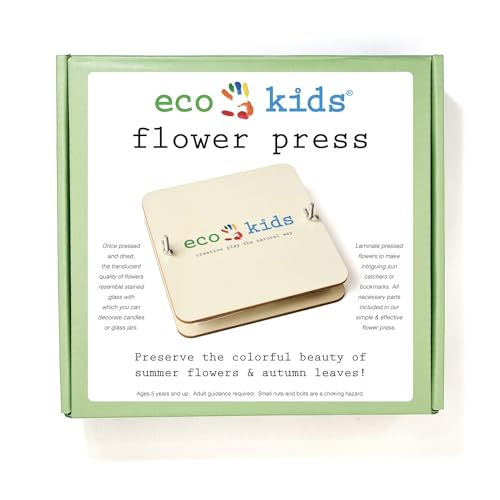 eco-kids Premium Wood Pressed Flower Art Kit – Flower, Leaf, & Plant Preservation – Complete DIY Floral Pressing Set for Crafts, Keepsakes, Decorations, Cards, Bookmarks, & Gifts - for Kids & Adults