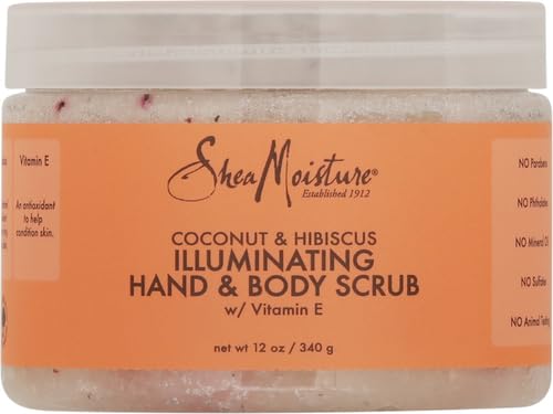 SheaMoisture Body Scrub for Dull Skin Illuminating Coconut and Hibiscus Cruelty-Free Skin Care 12 oz