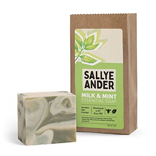 Bar Soap | Milk & Mint Swirl, 5 oz, Naturally Antibacterial, Handmade