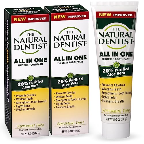 Toothpaste | Fluoride, 20% Purified Aloe Vera, 5oz Tube, 2 Count