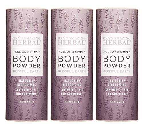 Body Powder | Blissful Earth Scent, 2.5 oz, Pack of 3, Talc-Free, Non-GMO