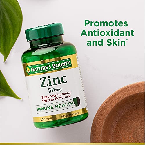 Zinc Supplement | 50mg, Immune Support, 250 Caplets