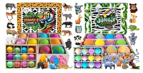 Bath Bombs for Kids | 12-Pack, Surprise Jungle Toys Inside