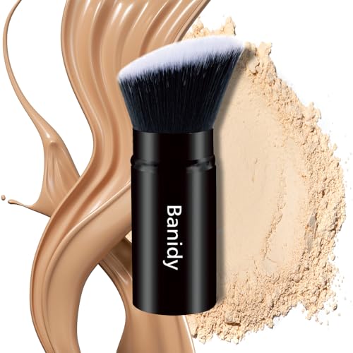 Kabuki Face Brush | Retractable, Portable, Cruelty-Free, for Foundation & Powder Application