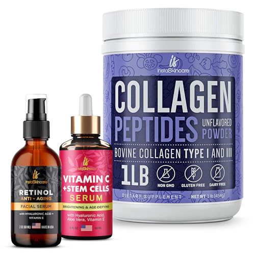 Collagen Peptides Powder | 1 lb, Supports Skin Elasticity  
Vitamin C Serum | 1 oz, Brightening Formula  
Retinol Serum | 2 oz, Anti-Aging Benefits