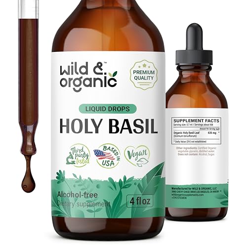 Holy Basil Tincture | Natural Calm Supplement, 4 oz