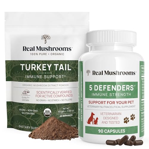 Mushroom Powder | 45 Servings for Humans, 90 Capsules for Pets, Immune Support