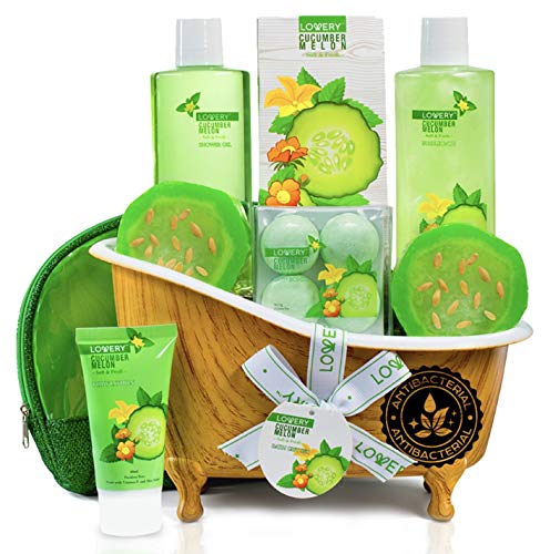 Bath and Body Set | Aromatherapy Kit, 12 Pieces, Natural Cucumber & Organic Melon