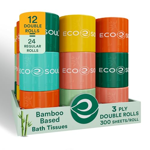 Toilet Paper | 3 Ply, 12 Mega Rolls (Equivalent to 24 Regular Rolls), Eco-Friendly