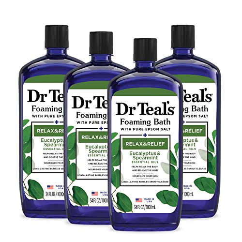 Foaming Bath | Relax & Relief, Eucalyptus & Spearmint - 34 fl oz, Pack of 4