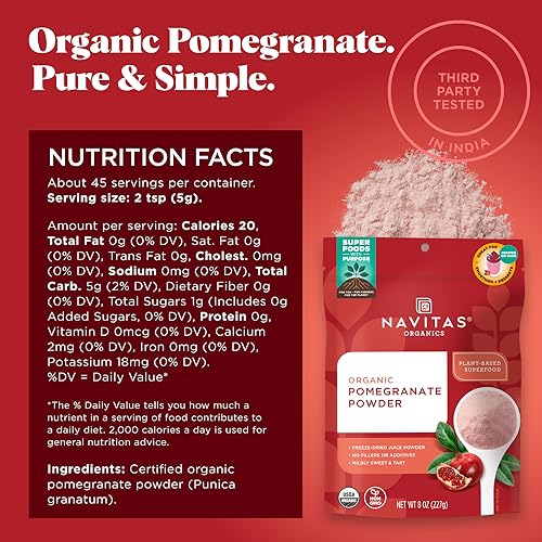 Pomegranate Powder | 8oz Bag, Organic, Non-GMO, Gluten-Free