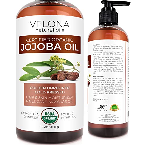 Jojoba Oil | USDA Certified Organic, 16 oz with Pump, 100% Pure and Natural