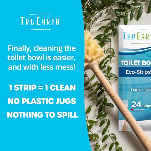 Toilet Bowl Cleaner Eco-Strips | Plastic Jug-Free, Septic-Safe, 24 Strips