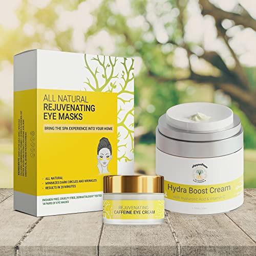 Energized Radiance Bundle | Caffeine Eye Cream, Hydra Boost Facial Cream, Gold Under Eye Mask