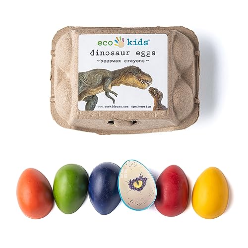 eco-kids beeswax crayons dinosaur eggs; pack of 6