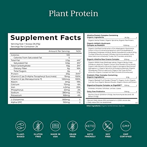 Protein Powder | Plant-Based, Soy & Gluten Free, Vanilla, 2 lb Bag