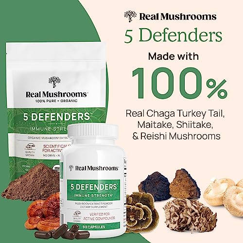 Mushroom Supplement Bundle | 60ct Ergothioneine, 200ct 5 Defenders, Vegan, Gluten Free