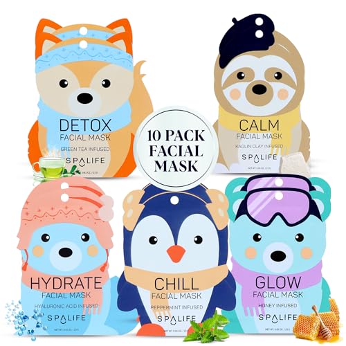 Facial Mask | Hydrating Character Sheet Masks, 10 Pack