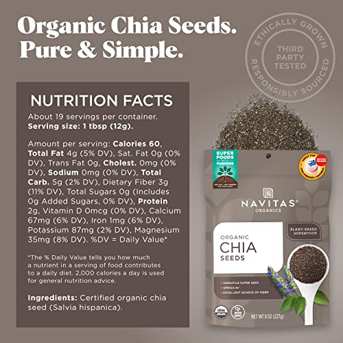 Chia Seeds | 8 oz. Bag, Organic, Non-GMO, Gluten Free