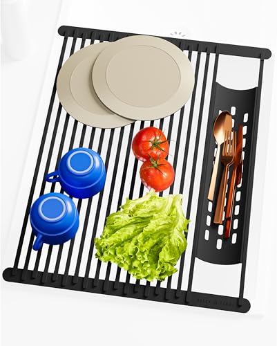 Dish Rack | Over Sink Design, Space-Saving, Includes Extra Side Tray